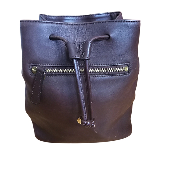 Coach Vintage Brown Leather Backpack Bag No. H23-9858 - Picture 9 of 13